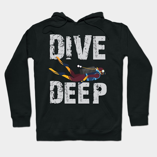 Dive Deep Cool Creative Beautiful Design Hoodie by Stylomart